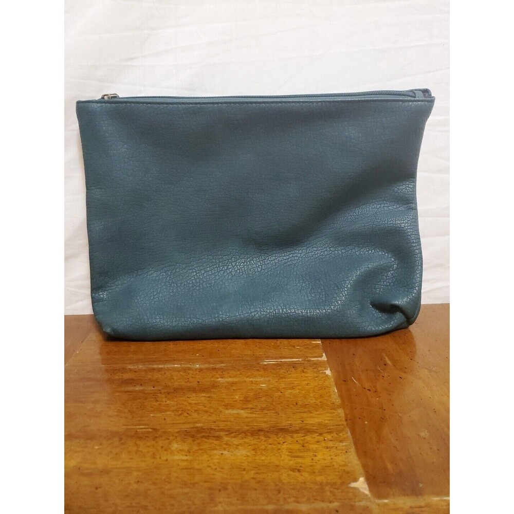 FREE PEOPLE Oversized Faux Pebbled Leather Zip Top Lined Travel Bag Tote 11"x14"